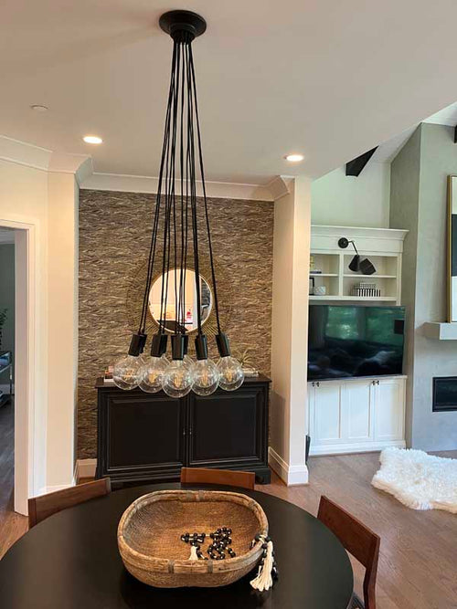 Classic Black Pendant Cluster  light fixture